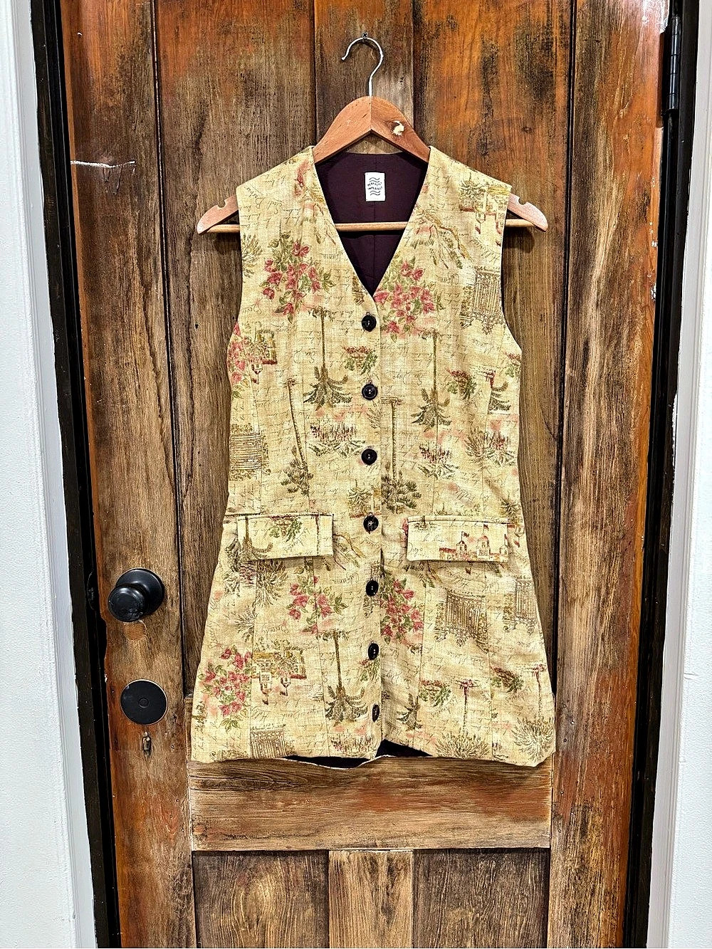 Perfectly Imperfect Floral Mini Dress in Beige & Pink Like New